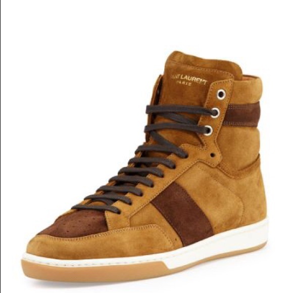 Men’s, Saint Laurent, Color Block Suede High Top - Picture 2 of 4